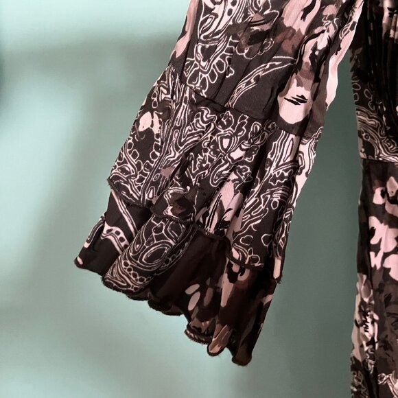 Black & Grey Ruffly Shirt Long Sleeve - Picture 3 of 5